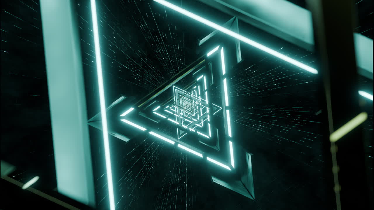 абстрактный неоновый треугольный туннель
