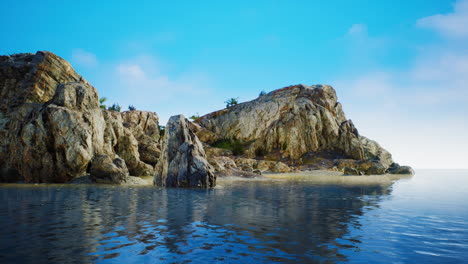 Summer-view-of-sea-caves-and-rock-cliffs