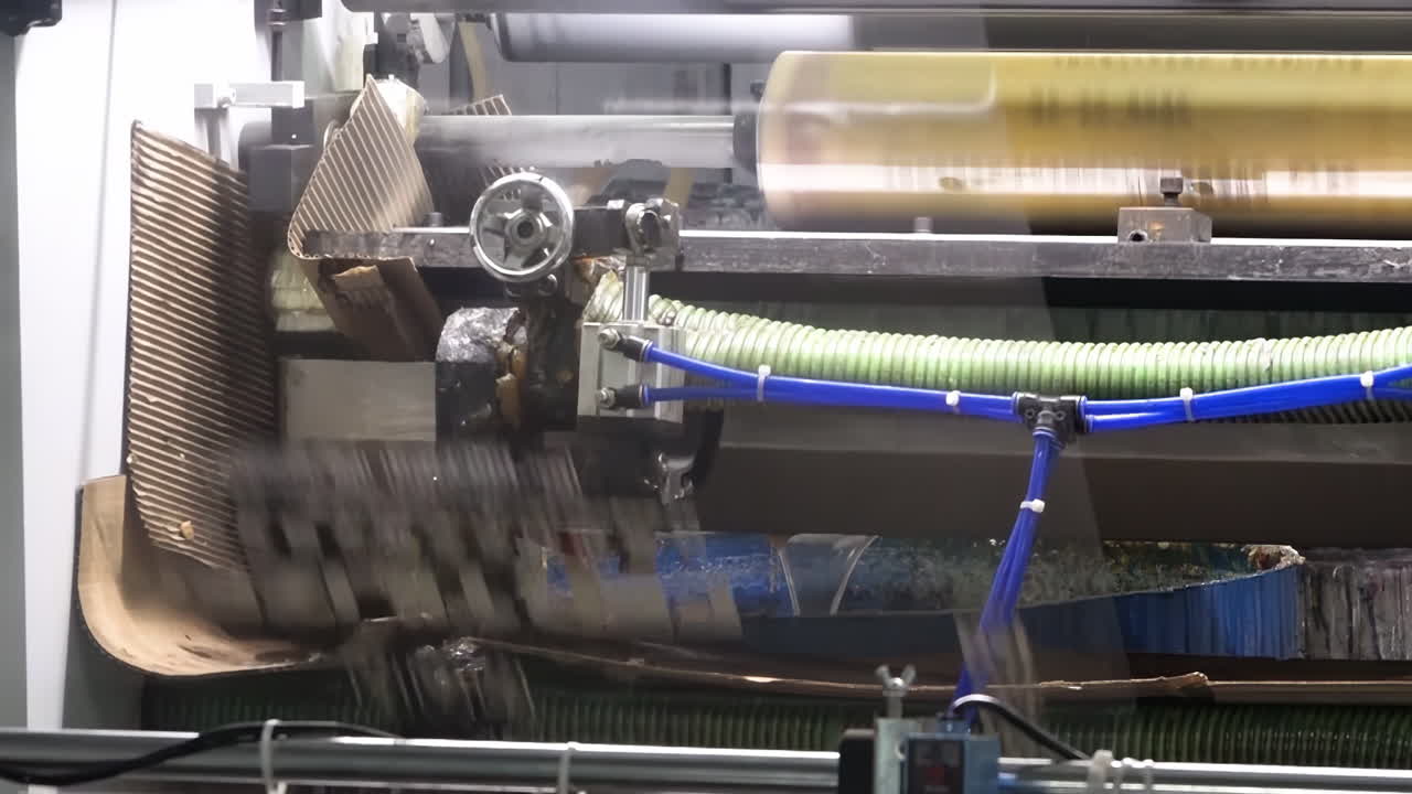 Modern industrial factory for the operation of automatic plastic bag production machine