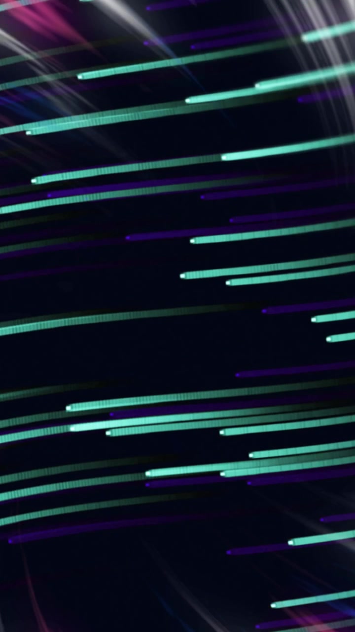 Animazione di linee neon multicolori che si muovono in loop su sfondo nero