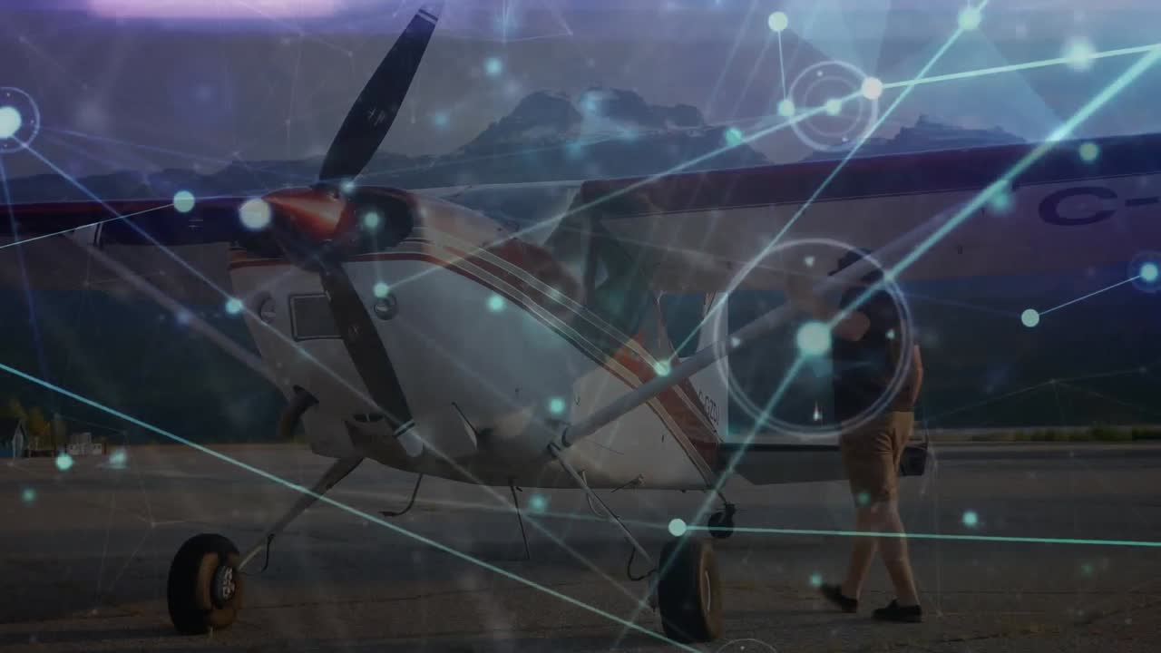 평면 위의 연결 네트워크의 애니메이션