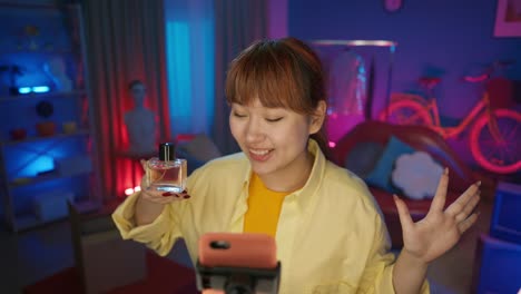 woman reviewing perfume