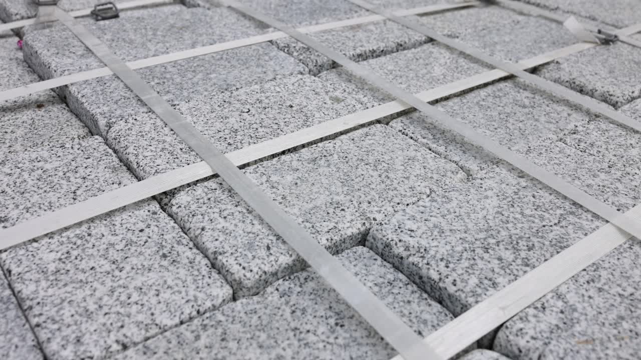Stack of Grey Granite Paving Stones