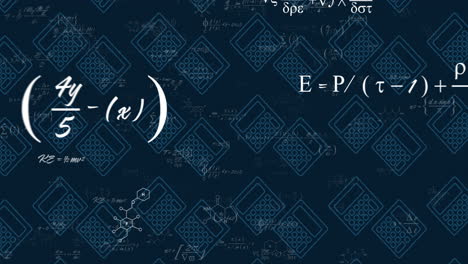 Animación-Del-Procesamiento-De-Datos-Matemáticos-Sobre-Calculadoras-Sobre-Fondo-Oscuro