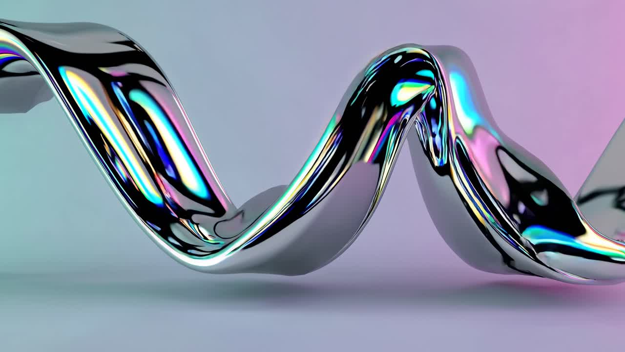 Abstract Iridescent Metallic Swirl