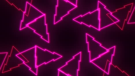 a striking visual of pink neon triangles forming a circular arrangement on a black background, creating a bold and modern geometric design