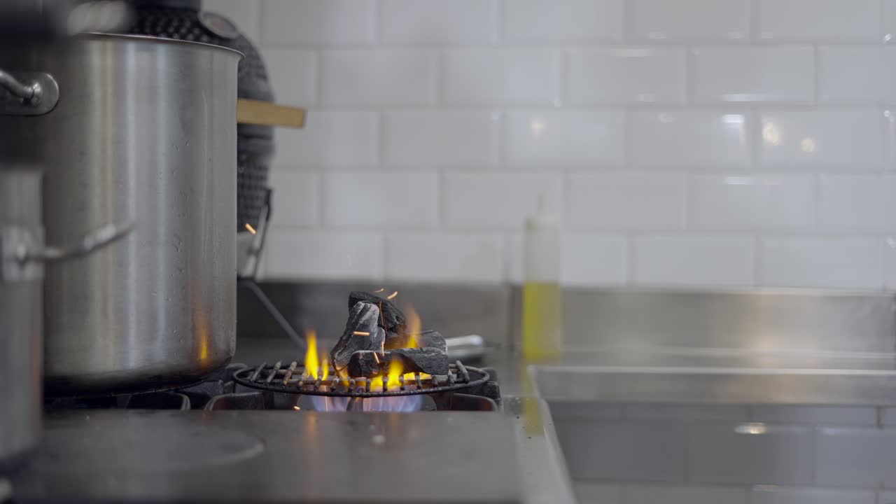 Charcoal Grill in Commercial Kitchen