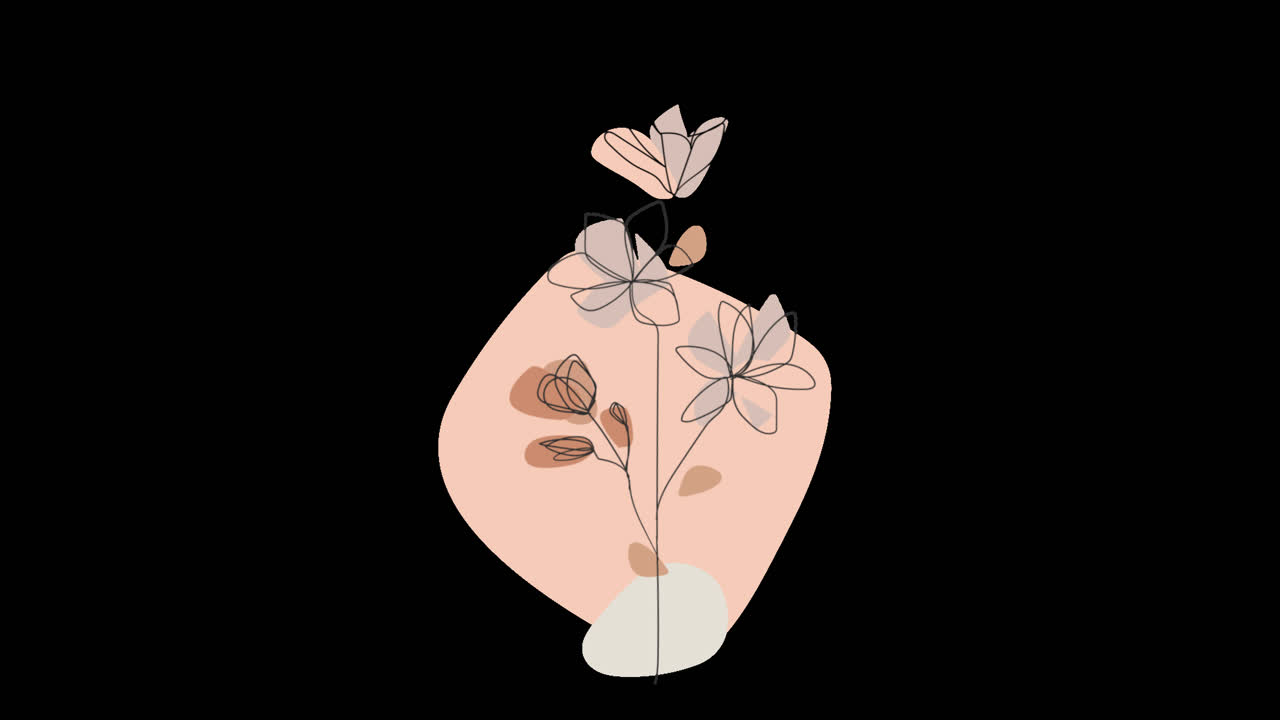 diseño artístico de líneas florales abstractas