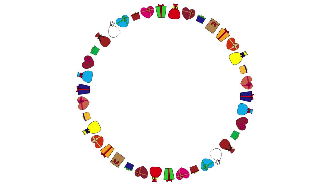 회전하는 선물 프레임의 루프 애니메이션