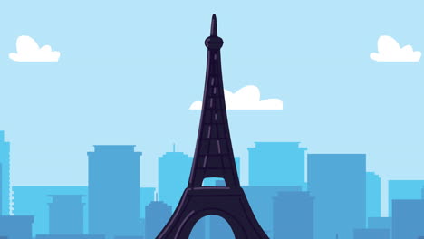 bon voyage animation with eiffel tower