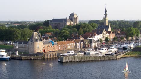 dutch town harbor scene