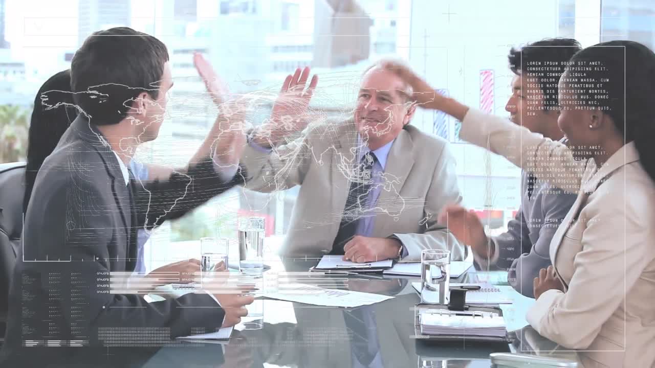 통계 및 금융 데이터 처리에 대한 다양한 비즈니스 사람들을 만나는 데