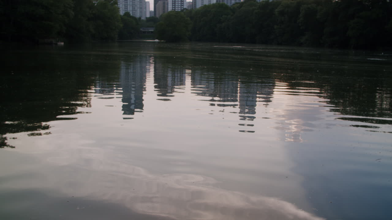 Atlanta Skyline Reflection in a Park Pond