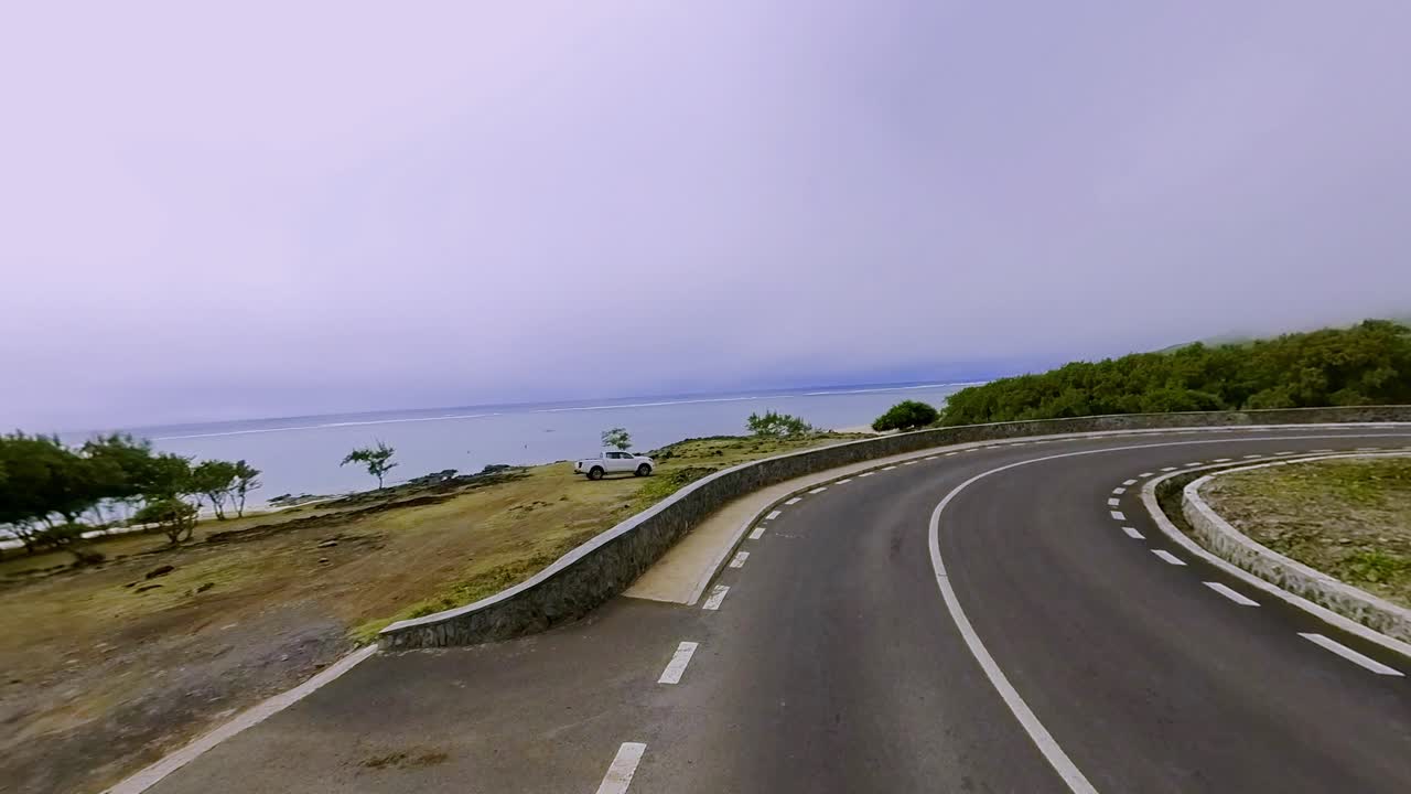 Scenic Coastal Road in Mauritius