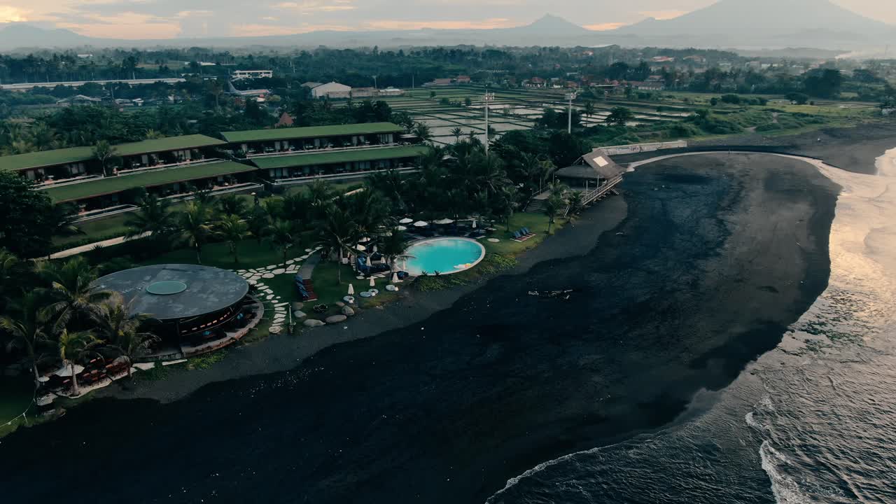 Aerial View of a Luxurious Beach Resort in Bali