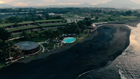 aerial view of a luxurious beach resort in bali