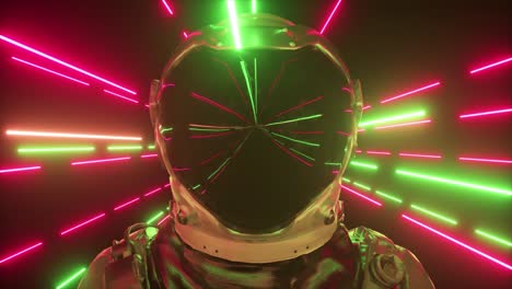 astronaut in neon light