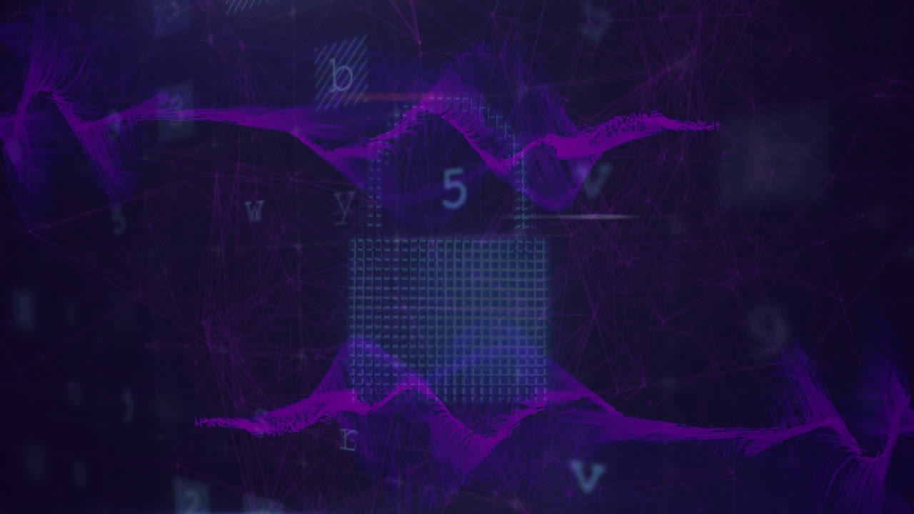 animación de la seguridad de alerta de ataques cibernéticos, nube digital y procesamiento de datos