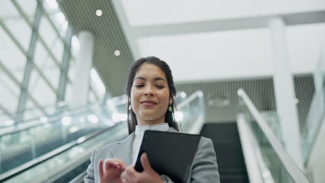 Escalator,-business-woman-and-consultant