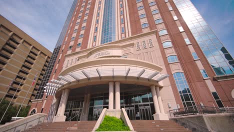 establishing shot of the harris county civil courthouse building