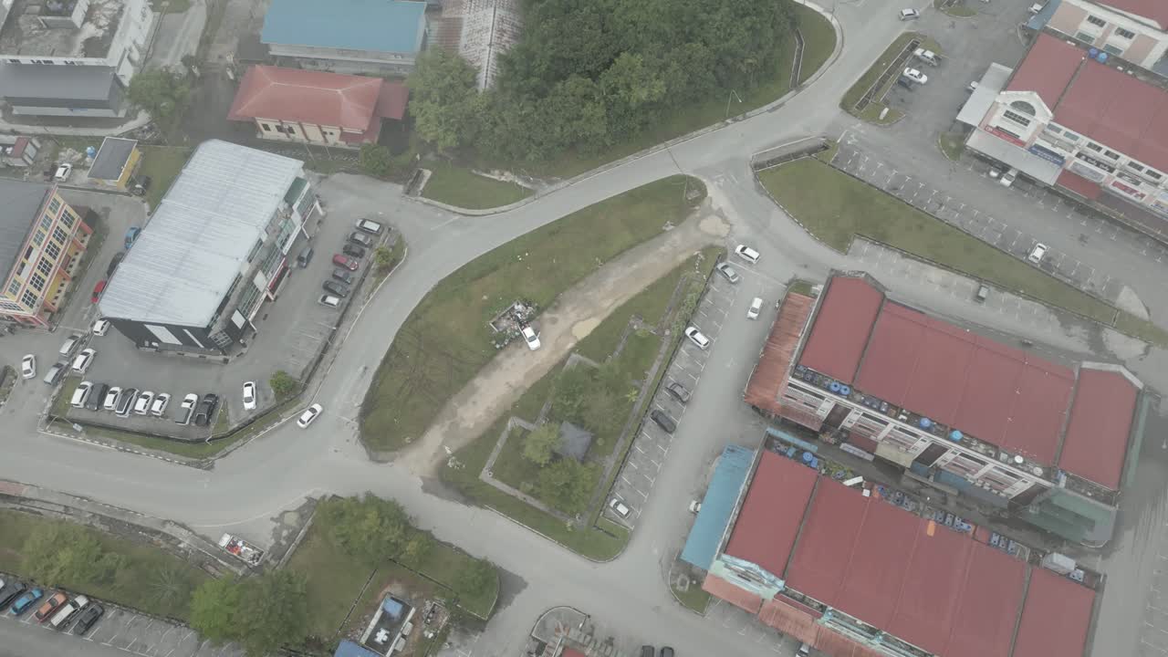 Foggy Morning Beautiful Drone View Of Sri Aman Town At Batang Lupar River, During Regatta And Pesta Benak,Sarawak, Borneo.