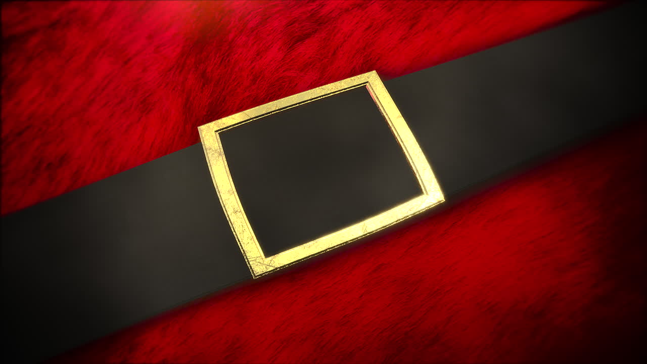primer plano animado cinturón rojo de santa claus