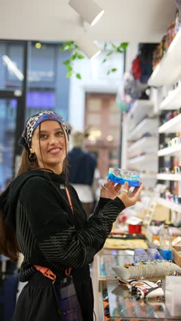 woman shopping for jewelry in a boutique