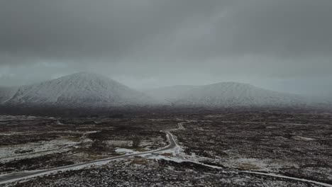 Flying-over-Scottish-highland-road