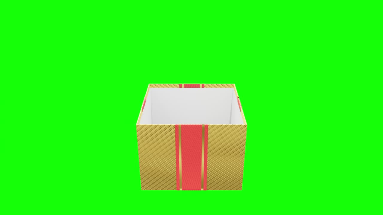 moviéndose y abriendo presente en el fondo de la pantalla verde, aislado