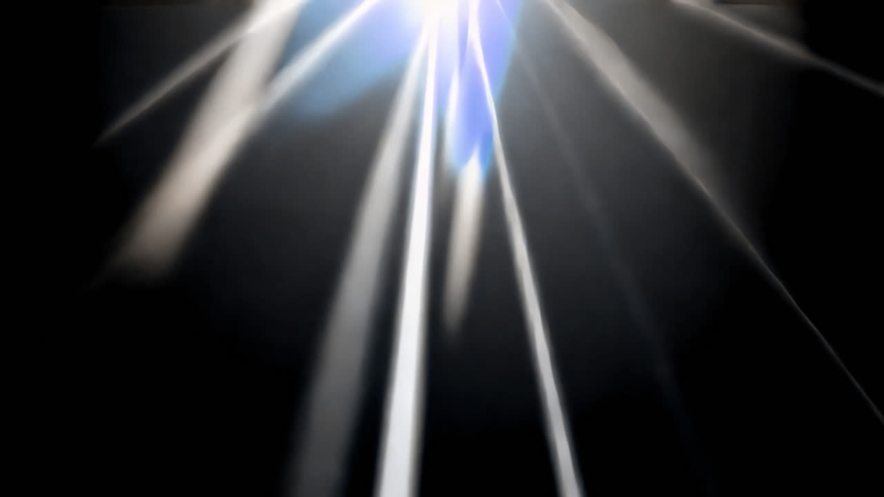 Overlay animato con raggi radiosi che illuminano l'oscurità, video 4K trasparente, canale alpha, ProRes 4444