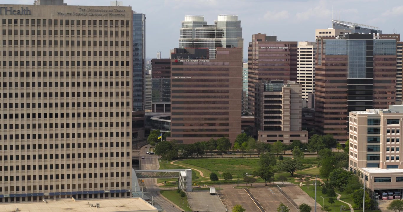 Vista drone del Texas Medical Center a Houston