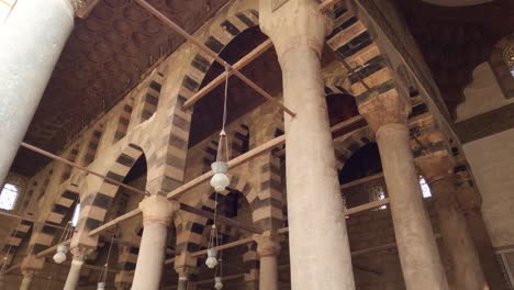 interior of sultan al­‑nasir muhammad ibn qalawun mosque, in citadel of salah al‑din al‑ayyubi, cairo in egypt. low angle