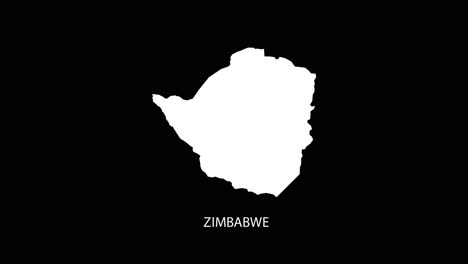 revelación digital y zoom en el mapa del país de zimbabue video alfa con el nombre del país revelando el fondo | mapa del país de zimbabue y título revelando video alfa para editar plantilla conceptual