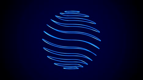 abstract sphere on blue background. isolated 3d render