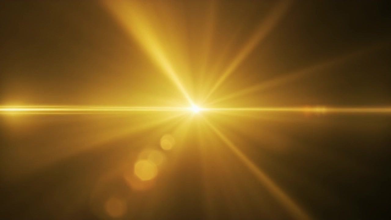 Effetto Flare Lente Dorato su Sfondo Scuro