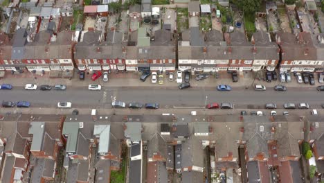 drone shot over birmingham housing estate streets 02