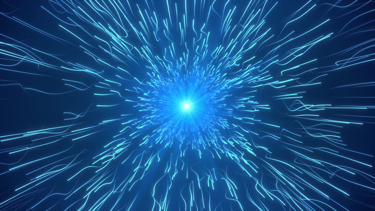 4k 파란 파동은 파란 빛의 입자가 상승하는 놀라운 움직임입니다.