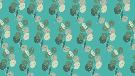 animación de varias hojas verdes que se mueven sobre un fondo verde