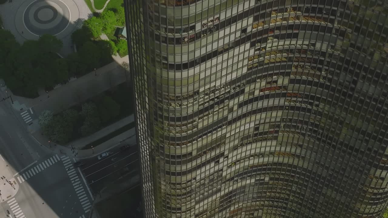 Stunning aerial view of Chicago showcasing urban architecture and greenery