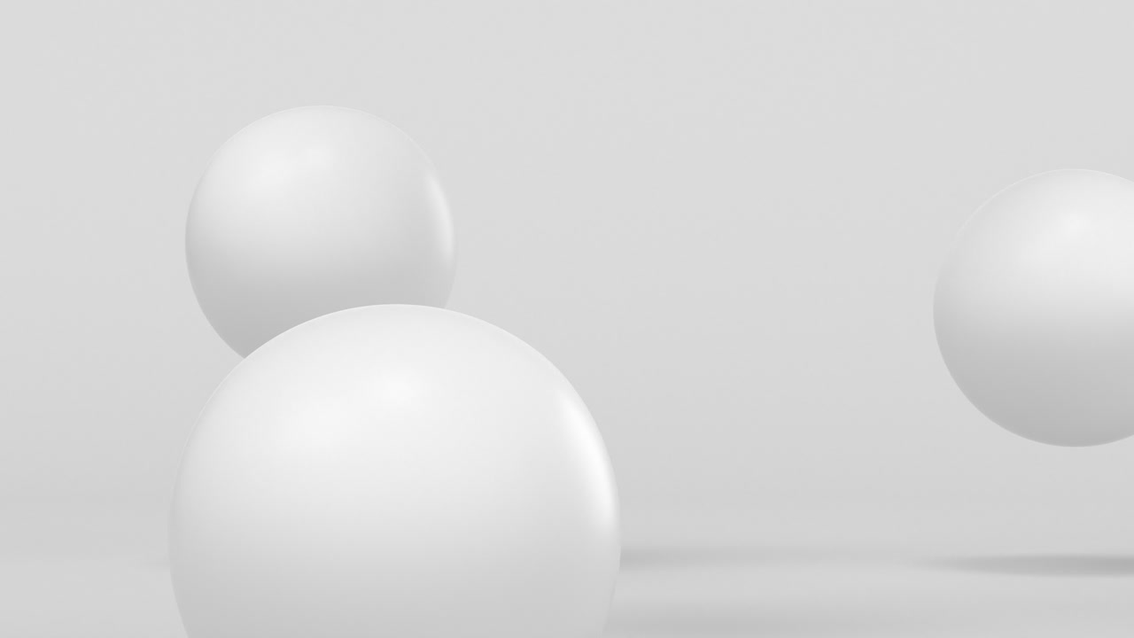 Bouncing soft balls with white background, 3d rendering.