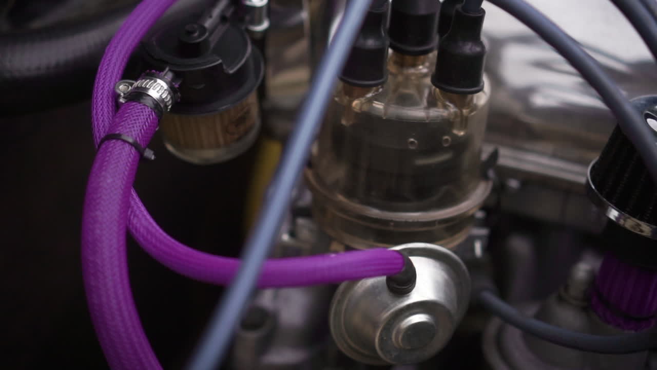 primer plano de un motor de automóvil