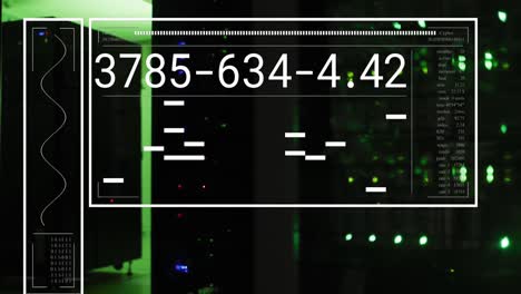 animación del procesamiento de datos a través de servidores informáticos