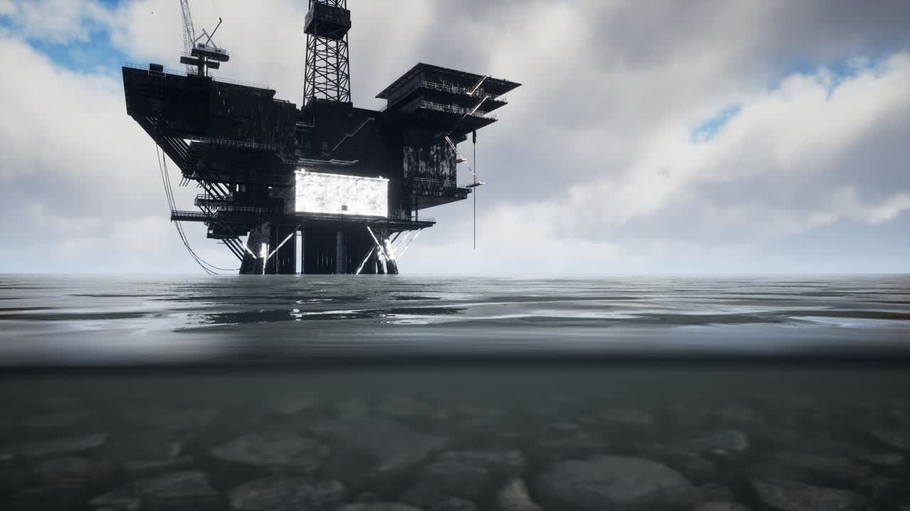 Stor offshore olieboreplatform i Stillehavet