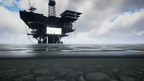 large pacific ocean offshore oil rig drilling platform