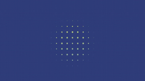 animation of looping orange circles and dots against blue background