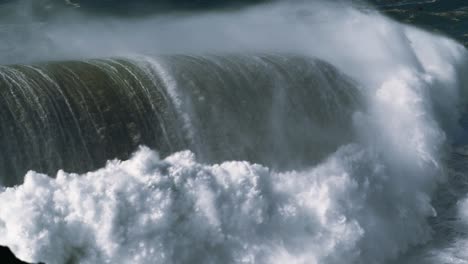 slow motion of a monster wave in nazaré, portugal