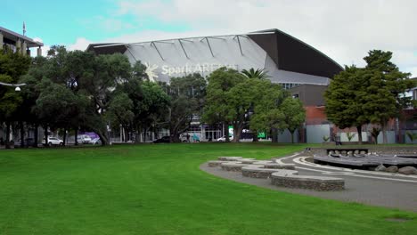 spark arena and surrounding park in auckland, new zealand