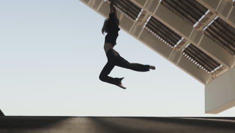 Reaching for the stars jumping at Barcelona forum