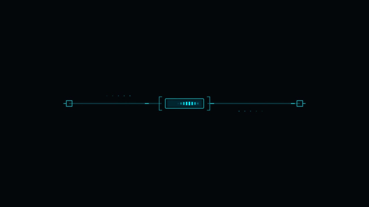 Futuristic Digital Loading Bar Animation on Dark Background