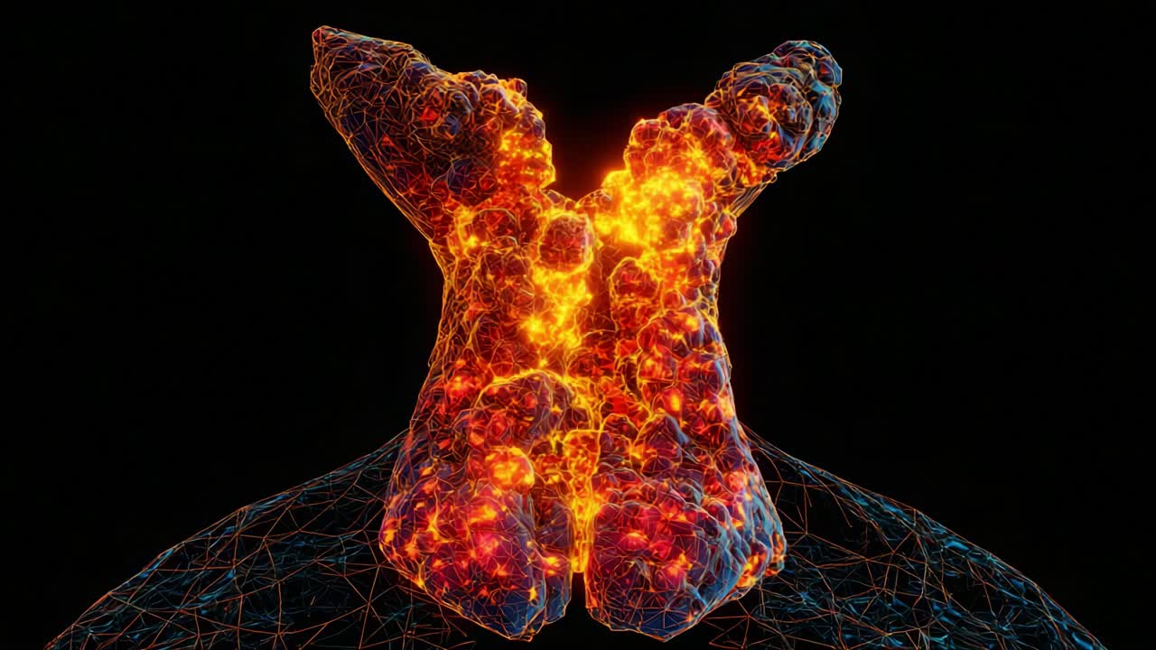 A stunning visualization of cosmic phenomena, showcasing a radiant, fiery structure at the core, illuminated against a dark backdrop, exuding an aura of energy and vibration